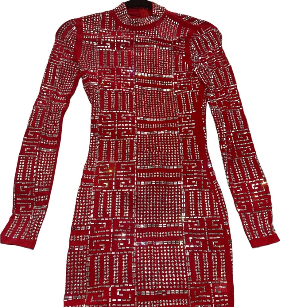Rhinestone red dress